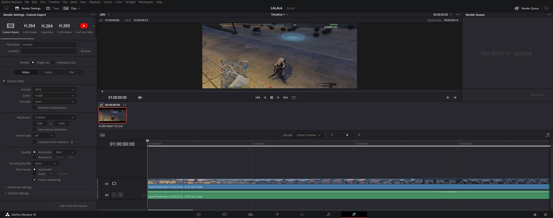 Render footage