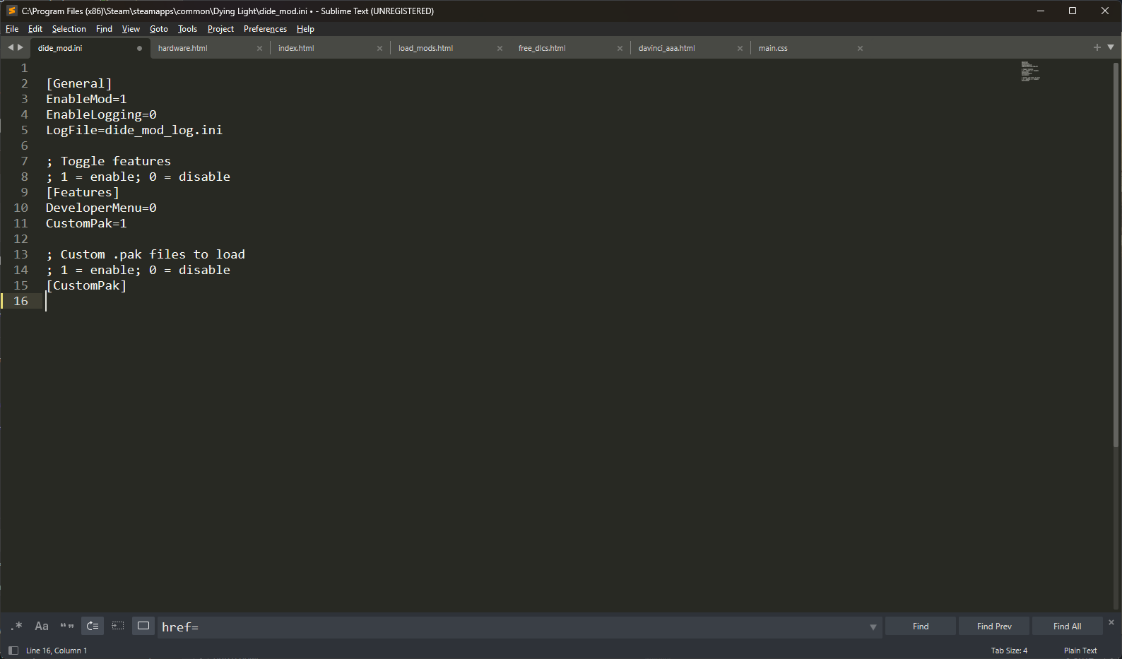 Default configuration