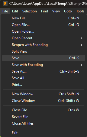 Save file