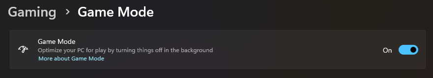 Windows 11 Game Mode