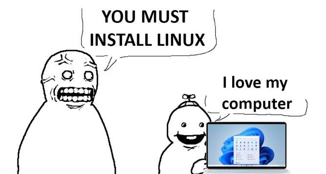 Meme comparing Windows and Linux